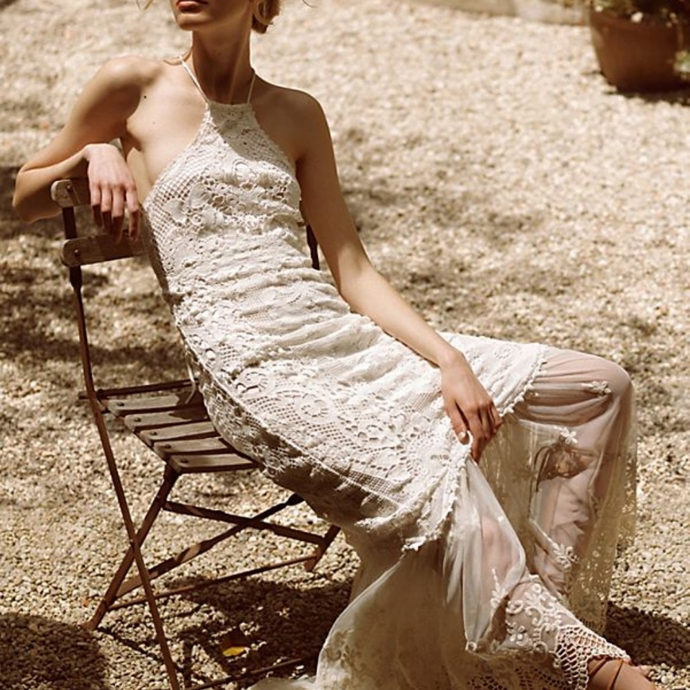 Spell & Gypsy Casablanca Lace Halter Gown FP Small